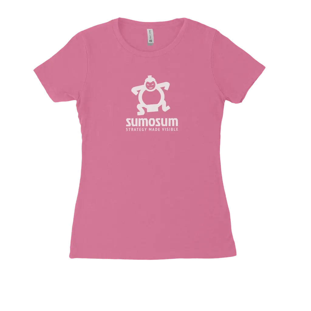 SumoSum (White Print) Women's Fitted Tee