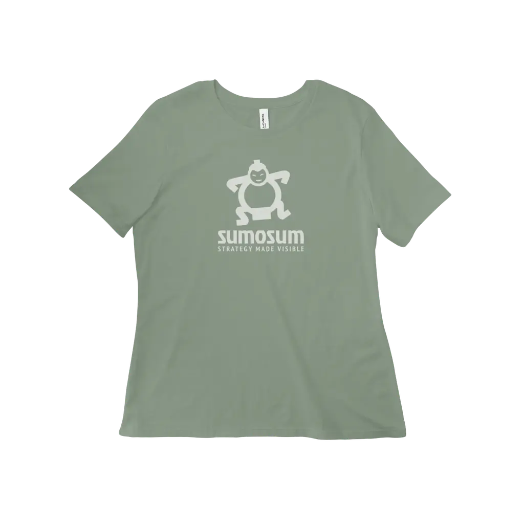SumoSum (White Print) Women's Relaxed Tee