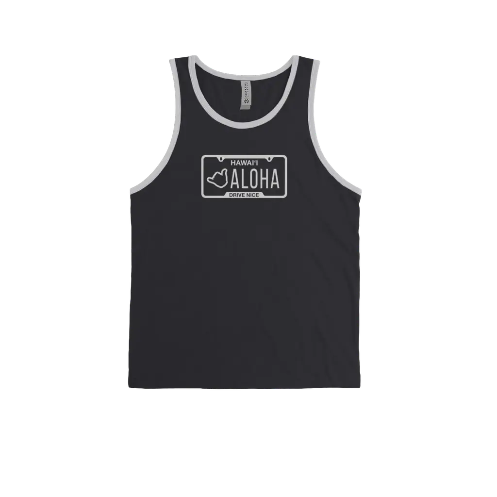 Shaka Plates (White Print) Ringspun Tank