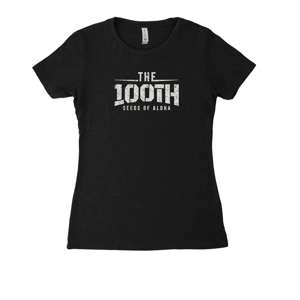 100TH Film (White Print) Women's Fitted Tee