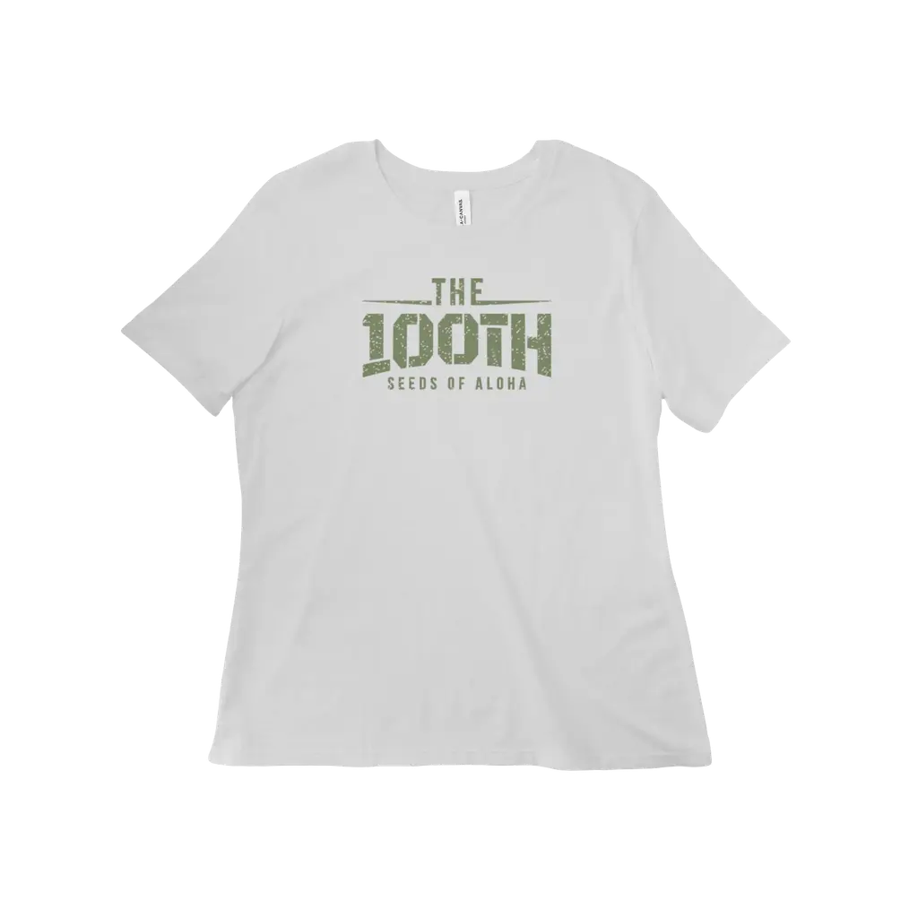 100th Film (Olive Print) Women's Relaxed Tee