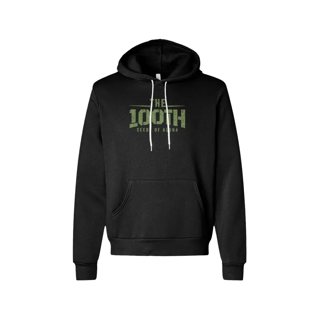 100th Film (Olive Print) Sponge Fleece Hoodie