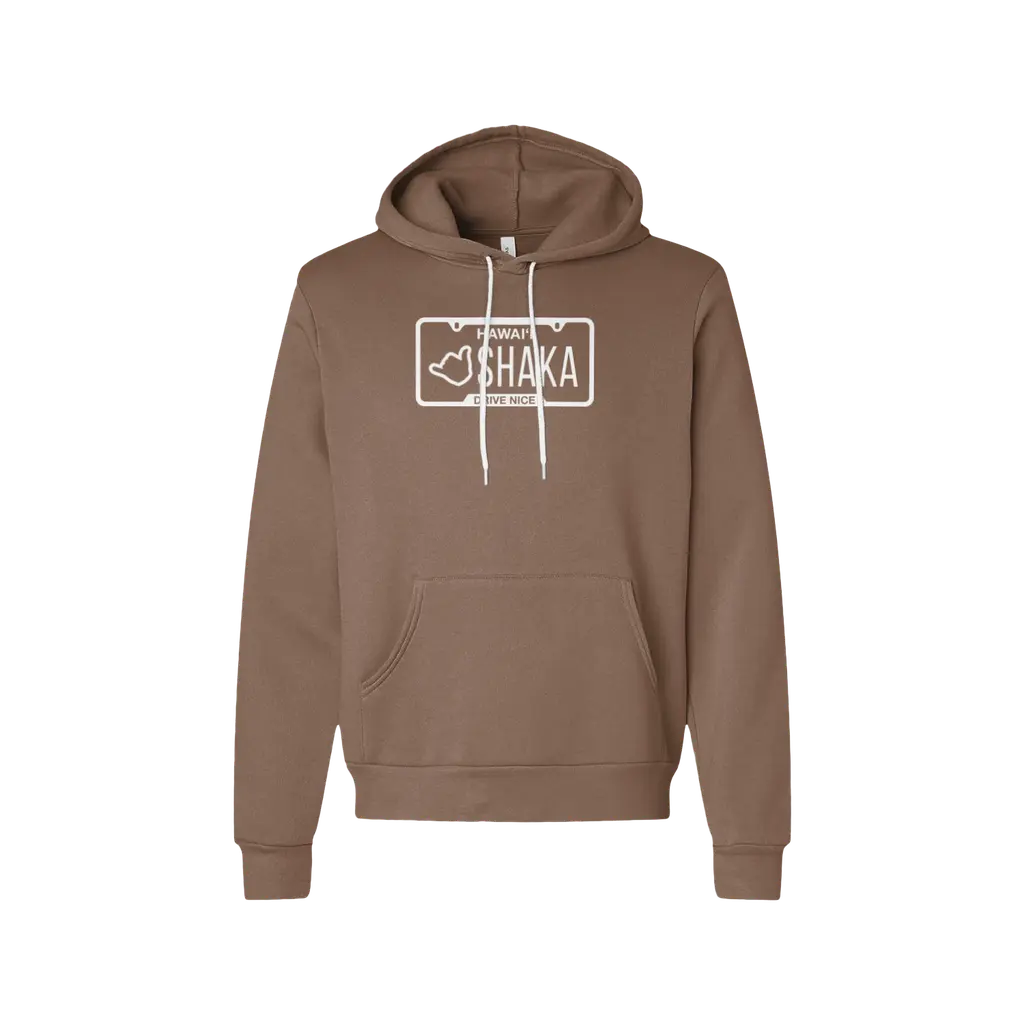 Shaka Plate (White Print) Sponge Fleece Hoodie