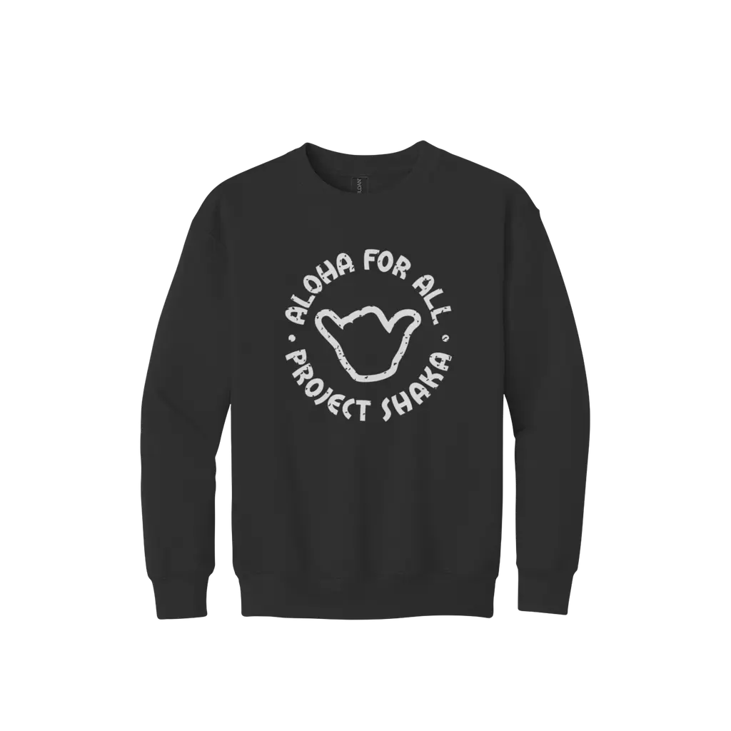 Project Shaka (White Print) Youth Crewneck
