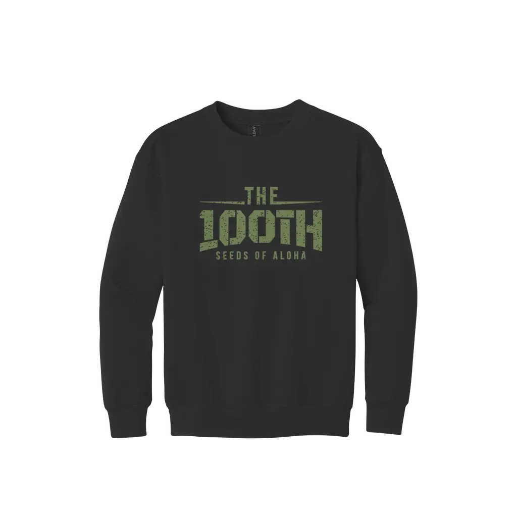 100th Film (Olive Print) Youth Crewneck