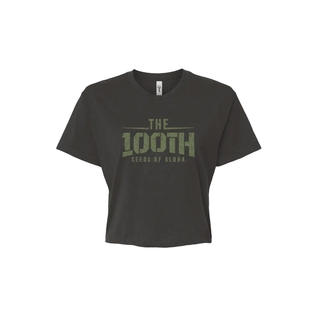 100th Film (Olive Print) Crop Top